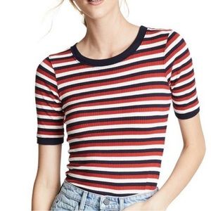 Current/Elliott Dorothea ribbed striped shirt